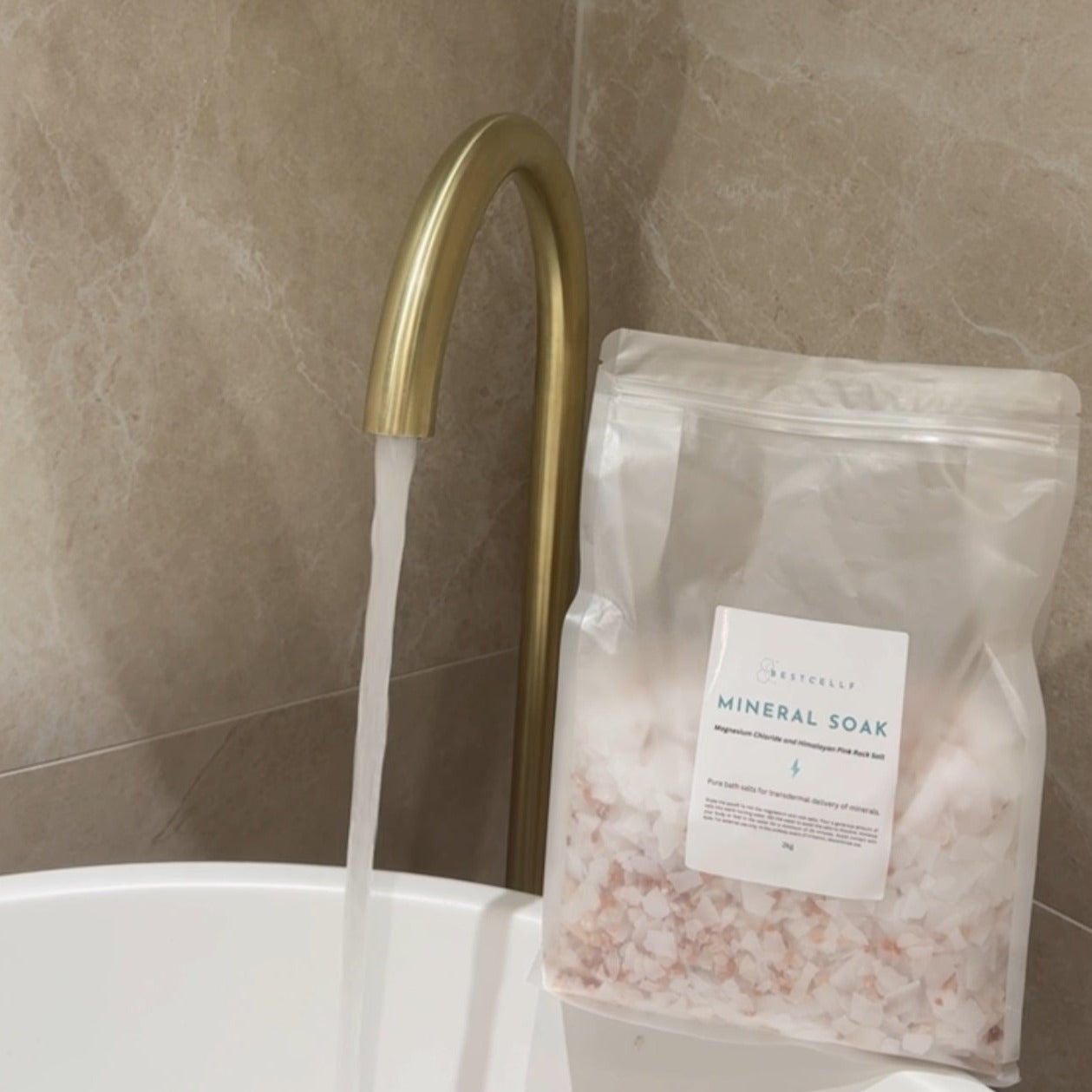 Our mineral soak is perfect for bath time or foot soaks